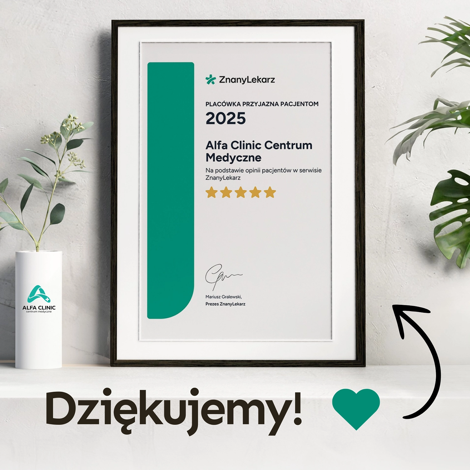 Ponownie otrzymaliśmy certyfikat Placówki Przyjaznej Pacjentom